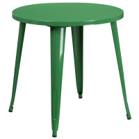 Flash Furniture CH-51090-29-GN-GG 30'' Round Metal Indoor-Outdoor Table in Green